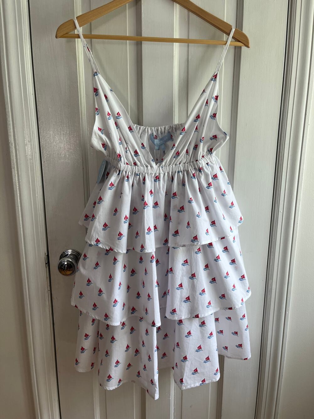 Hill House Home The Gigi Dress - Love Boats Cotton Print - Size Large - NWT
